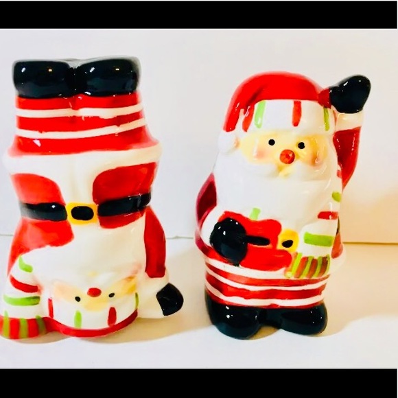 Ceramic Xmas Candy Claus Salt Shakers Silly Santa - Picture 4 of 7